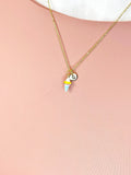 Gold Ice Cream Cone Pendant Necklace – Dainty Dessert Charm Gift Jewelry, N6910