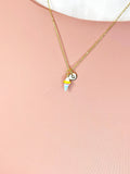 Gold Ice Cream Cone Pendant Necklace – Dainty Dessert Charm Gift Jewelry, N6910