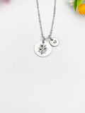 Silver Nerium Oleander Flower Necklace, Floral Pendant, Dainty Jewelry, D610S