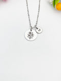 Silver Nerium Oleander Flower Necklace, Floral Pendant, Dainty Jewelry, D610S