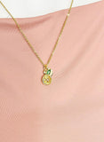 Silver or Gold Cubic Zirconia Orange Slice Necklace, Birthday Gift, N5592