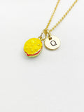 Gold Hamburger Pendant Necklace – Dainty Food Charm Gift Jewelry, N6911