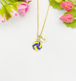 Gold Volleyball Pendant Necklace – Dainty Sports Charm Gift Jewelry, N6917