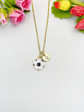 Gold Soccer Pendant Necklace – Dainty Sports Charm Gift Jewelry, N6918