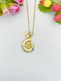 18K Gold Plated Nautilus Shell Pendant Necklace – Dainty Beach Lover Gift Jewelry, N6921