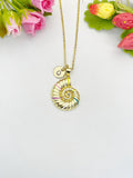 18K Gold Plated Nautilus Shell Pendant Necklace – Dainty Beach Lover Gift Jewelry, N6921