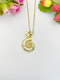 18K Gold Plated Nautilus Shell Pendant Necklace – Dainty Beach Lover Gift Jewelry, N6921