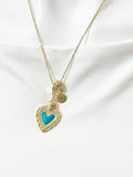 Gold Sacred Heart Pendant Necklace – Christian Faith Protection Gift Jewelry, N6845