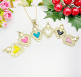 Gold Sacred Heart Pendant Necklace – Christian Faith Protection Gift Jewelry, N6845