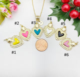 Gold Sacred Heart Pendant Necklace – Christian Faith Protection Gift Jewelry, N6845