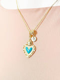 Gold Sacred Heart Pendant Necklace – Christian Faith Protection Gift Jewelry, N6845