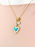 Gold Sacred Heart Pendant Necklace – Christian Faith Protection Gift Jewelry, N6845