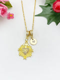 Gold Sacred Heart Cubic Zirconia Pendant Necklace – Dainty Faith Protection Gift Jewelry, N6847