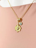 Gold Sacred Heart Cubic Zirconia Pendant Necklace – Dainty Faith Protection Gift Jewelry, N6847