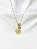 Gold Sacred Heart Cubic Zirconia Pendant Necklace – Dainty Faith Protection Gift Jewelry, N6847