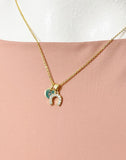 Gold Horseshoe Cubic Zirconia Pendant Necklace – Good Luck Dainty Gift Jewelry, N6848
