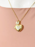 Gold Heart Cubic Zirconia Diffuser Locket Pendant Necklace – Aromatherapy Gift Jewelry, N6849