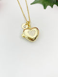 Gold Heart Cubic Zirconia Diffuser Locket Pendant Necklace – Aromatherapy Gift Jewelry, N6849