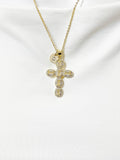 18K Gold Plated Cross Clear Cubic Zirconia Pendant Necklace – Christian Gift Jewelry, N6857