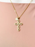 18K Gold Plated Cross Clear Cubic Zirconia Pendant Necklace – Christian Gift Jewelry, N6857