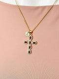 18K Gold Plated Cross Light Purple Cubic Zirconia Pendant Necklace – Christian Gift Jewelry, N6860