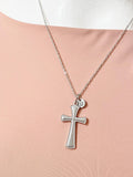 Large Silver Cross Stainless Steel Pendant Necklace – Christian Faith Gift Jewelry, N6861