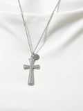 Large Silver Cross Stainless Steel Pendant Necklace – Christian Faith Gift Jewelry, N6861