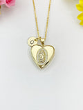 Gold Virgin Mary Lady of Guadalupe Cubic Zirconia Locket Necklace – Faith Gift Jewelry, N6862