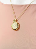 Gold Saint Benedict Locket Necklace – Religious Faith Keepsake Gift Jewelry, N6866
