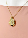 Gold Saint Jude Locket Necklace – Religious Faith Gift Jewelry, N6867