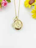 Gold Saint Jude Locket Necklace – Religious Faith Gift Jewelry, N6867