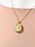 Gold Saint Jude Locket Necklace – Religious Faith Gift Jewelry, N6867