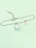 Silver or Gold Jade Bracelet, Natural Gemstone Jewelry N3961B