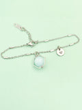 Silver or Gold Jade Bracelet, Natural Gemstone Jewelry N3961B