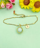 Silver or Gold Jade Bracelet, Natural Gemstone Jewelry N3961B