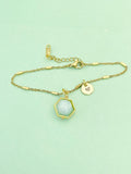 Silver or Gold Jade Bracelet, Natural Gemstone Jewelry N3961B