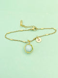 Silver or Gold Jade Bracelet, Natural Gemstone Jewelry N3961B