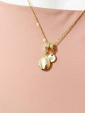 24K Gold Plated Tiny Oval Locket Necklace – Dainty Minimalist Gift Jewelry, N6868