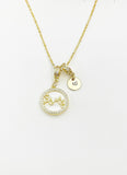 Gold Mama Cubic Zirconia Shell Pendant Necklace – Dainty Mother Gift Jewelry, N6869
