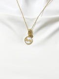 Gold Mama Cubic Zirconia Shell Pendant Necklace – Dainty Mother Gift Jewelry, N6869