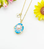 Gold Enamel Oval Locket Necklace – Dainty Minimalist Photo Pendant Gift Jewelry, N6872