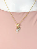 14K Gold Plated Leaf Clear Cubic Zirconia Necklace – Dainty Nature Gift Jewelry, N6873