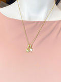 Gold Mom Cubic Zirconia Charm Necklace – Dainty Mother Gift Jewelry, N6874
