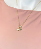 Gold Mom Cubic Zirconia Charm Necklace – Dainty Mother Gift Jewelry, N6874