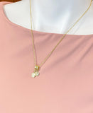 Gold Tiny Paw Cubic Zirconia Charm Necklace – Dainty Pet Lover Gift Jewelry, N6875