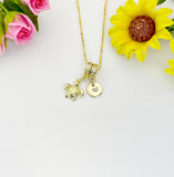 Gold Tiny Tortoise Sea Turtle Charm Necklace – Dainty Ocean Lover Gift Jewelry, N6876