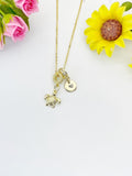 Gold Tiny Tortoise Sea Turtle Charm Necklace – Dainty Ocean Lover Gift Jewelry, N6876
