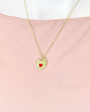 Gold Praying Hand with Sacred Heart Charm Necklace – Christian Faith Gift Jewelry, N6880