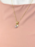 18K Gold Purple Flower Pearl Necklace – Cubic Zirconia Floral Jewelry
