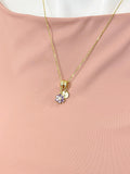 18K Gold Purple Flower Pearl Necklace – Cubic Zirconia Floral Jewelry